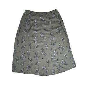 Y2K A-line side zip Thereabouts floral Rayon midi Low Rise Womens Sz 14